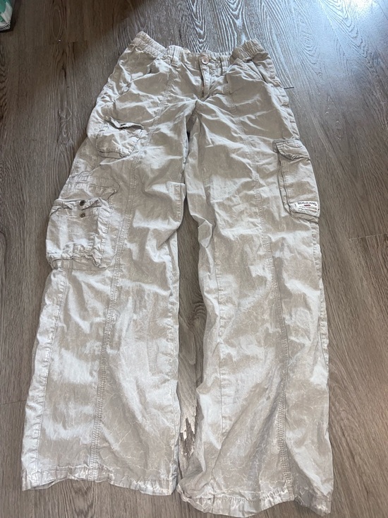 BDG Pants - BDG Wide-Leg Cargo Pants in Light Grey